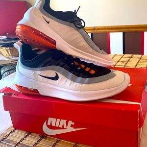 Orange/Black/White Nike Air Max Axis. Rare color way.